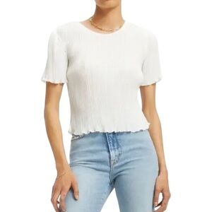 GOOD AMERICAN Plissé T-Shirt PLEATED TOP